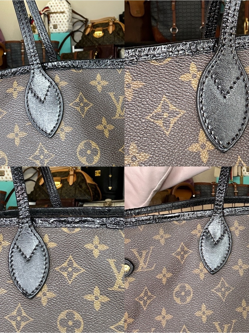 Louis Vuitton Neverfull GM Monogram Canvas Tote Bag COA SP0039 Leather Dyed - Picture 7 of 12